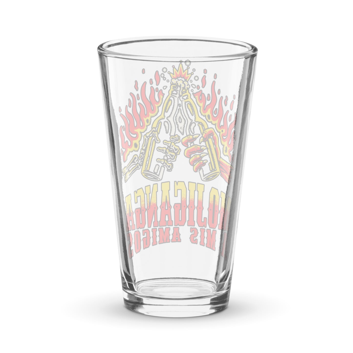 Moji pint glass