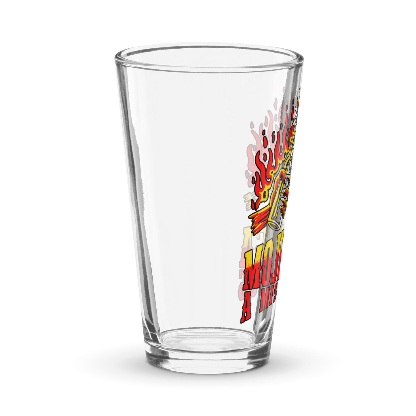 Moji pint glass